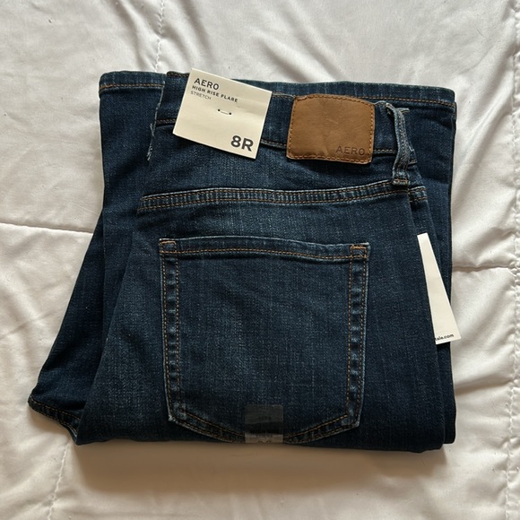NWT Aeropostale Highrise Dark Blue Flare Jeans Size 8 - Picture 3 of 9